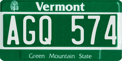 VT license plate AGQ574