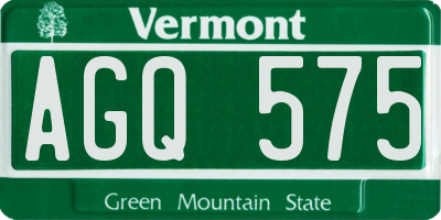 VT license plate AGQ575