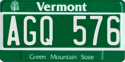VT license plate AGQ576
