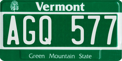 VT license plate AGQ577