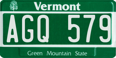 VT license plate AGQ579
