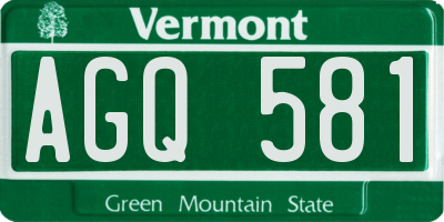 VT license plate AGQ581