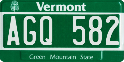VT license plate AGQ582