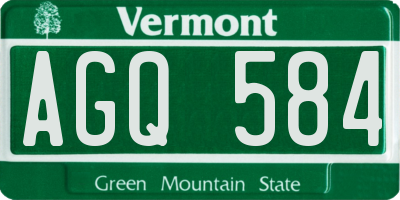 VT license plate AGQ584