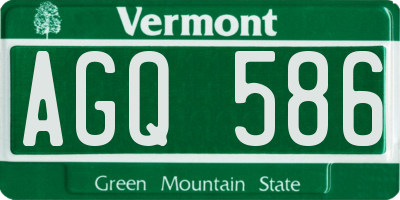 VT license plate AGQ586