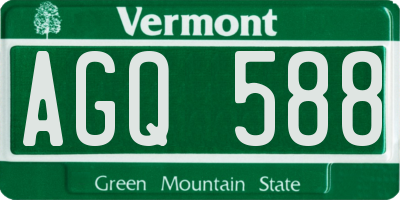 VT license plate AGQ588