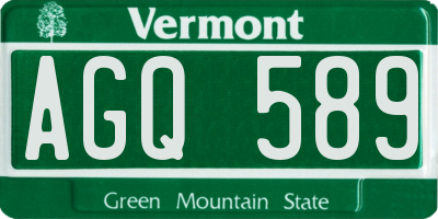 VT license plate AGQ589