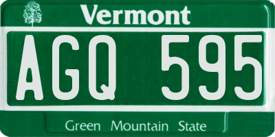 VT license plate AGQ595