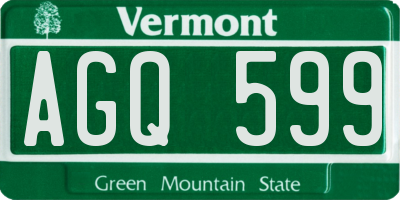 VT license plate AGQ599
