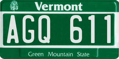 VT license plate AGQ611