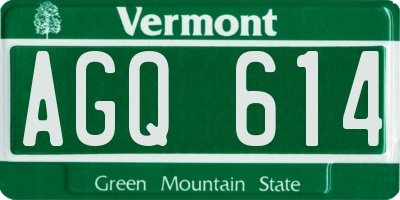 VT license plate AGQ614
