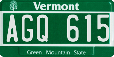 VT license plate AGQ615