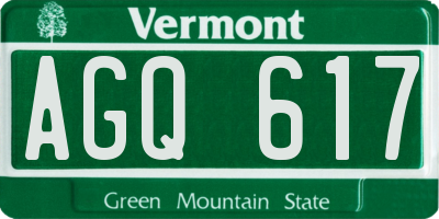VT license plate AGQ617