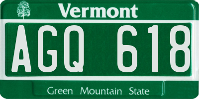 VT license plate AGQ618