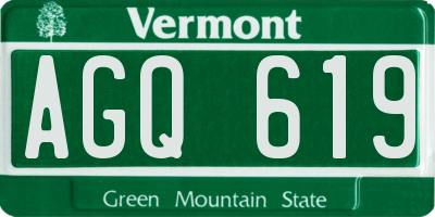 VT license plate AGQ619