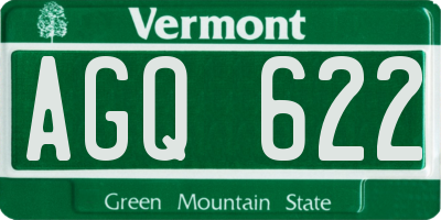 VT license plate AGQ622