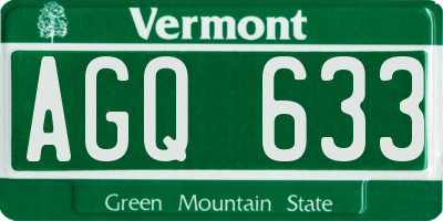 VT license plate AGQ633