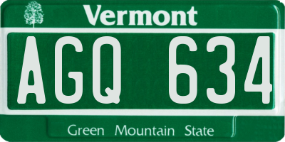 VT license plate AGQ634