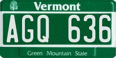 VT license plate AGQ636
