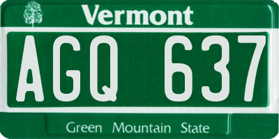 VT license plate AGQ637