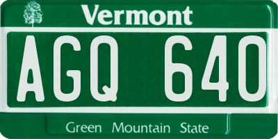 VT license plate AGQ640