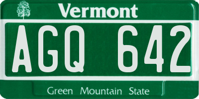 VT license plate AGQ642
