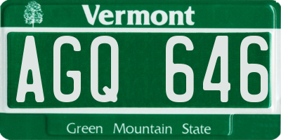 VT license plate AGQ646