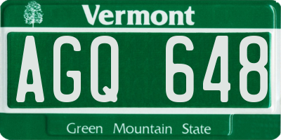 VT license plate AGQ648
