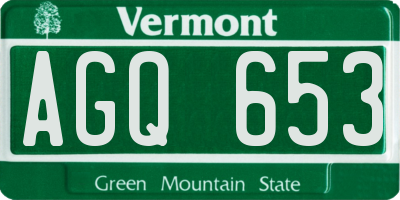 VT license plate AGQ653