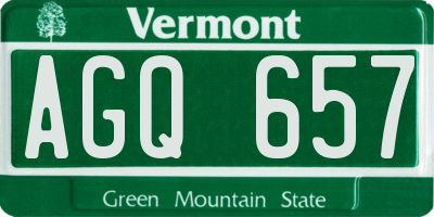 VT license plate AGQ657