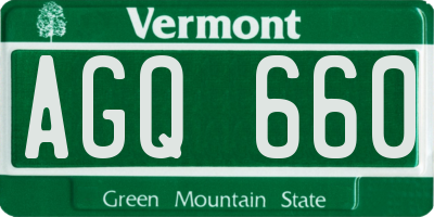 VT license plate AGQ660