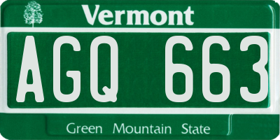 VT license plate AGQ663
