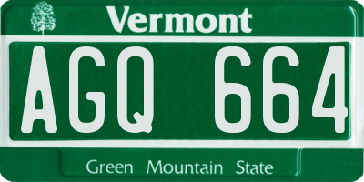 VT license plate AGQ664