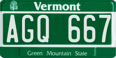 VT license plate AGQ667