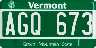 VT license plate AGQ673