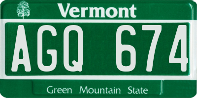 VT license plate AGQ674