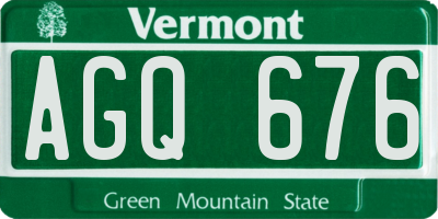 VT license plate AGQ676