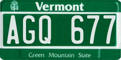 VT license plate AGQ677