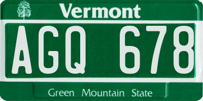 VT license plate AGQ678