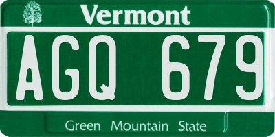 VT license plate AGQ679