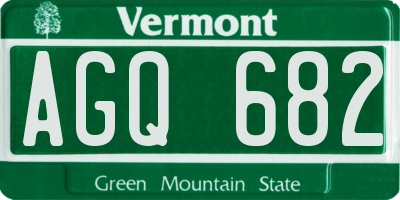 VT license plate AGQ682