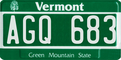 VT license plate AGQ683