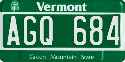 VT license plate AGQ684