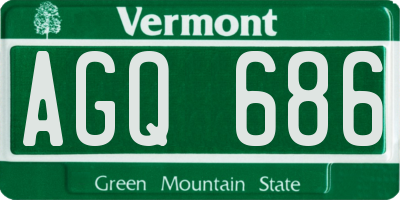 VT license plate AGQ686
