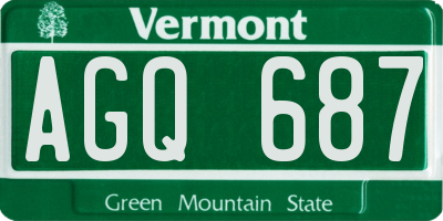 VT license plate AGQ687