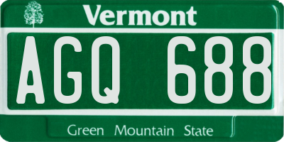 VT license plate AGQ688