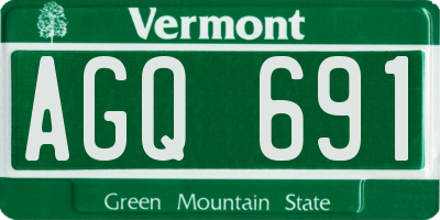 VT license plate AGQ691