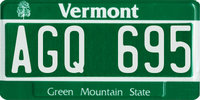 VT license plate AGQ695