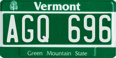 VT license plate AGQ696