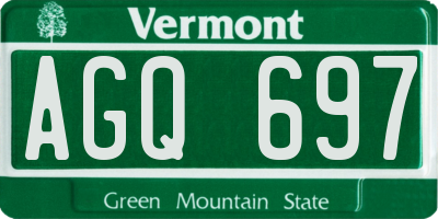 VT license plate AGQ697